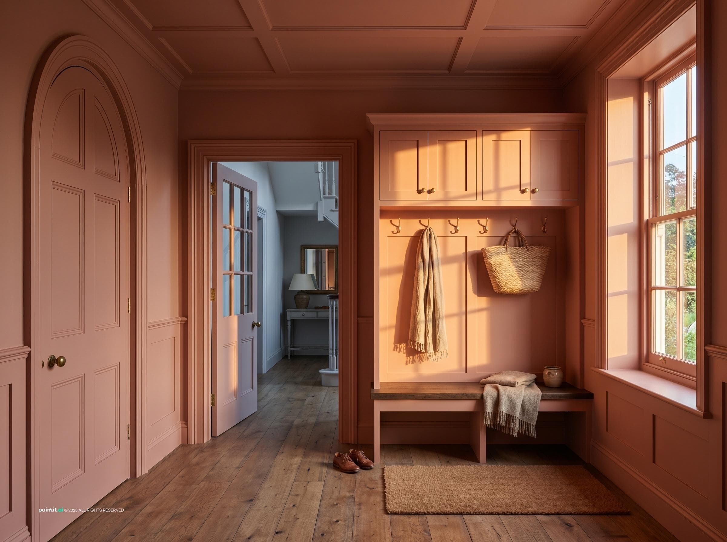 Chic Entryway with Warm Sunset Glow