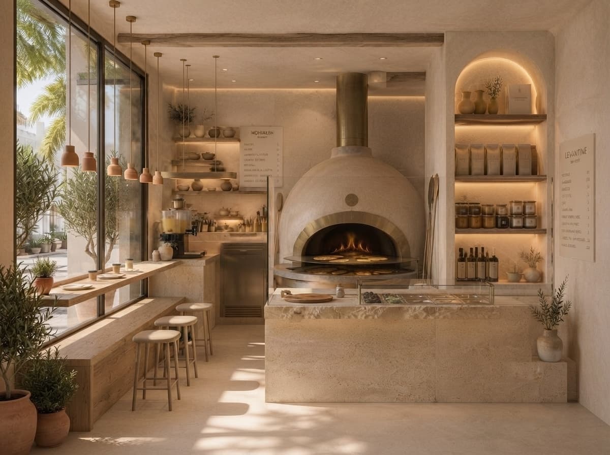 Chic Cafe Interior with Modern Touches