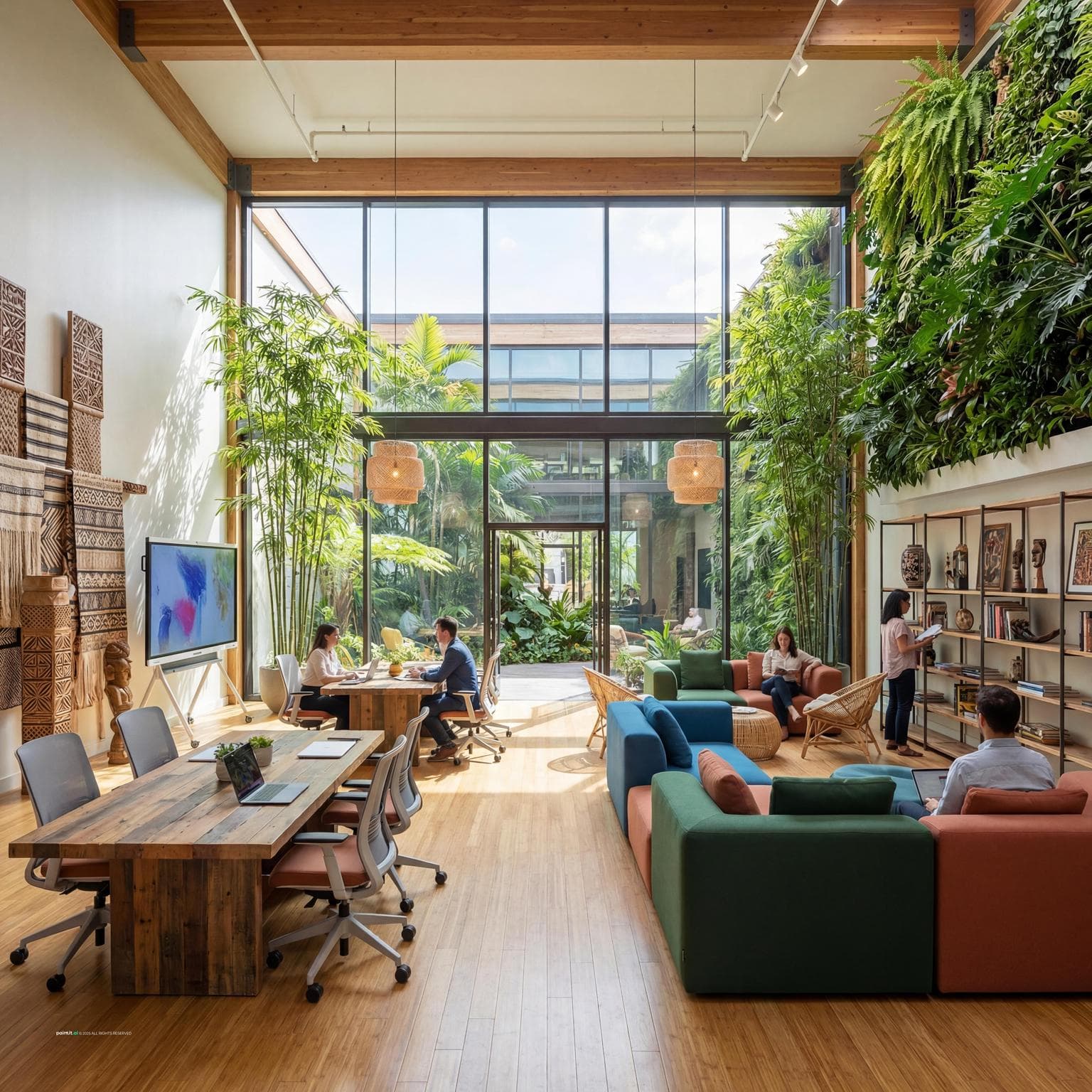 Inviting Tropical Office Space Design
