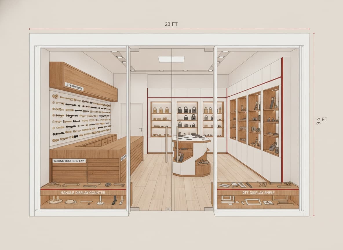 Sophisticated Hardware Showroom Layout