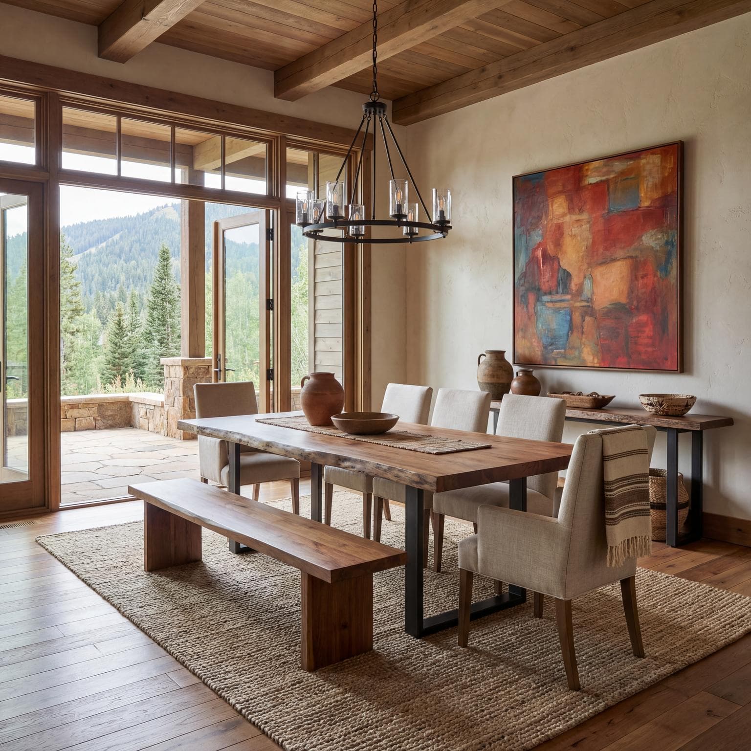Stylish Modern Rustic Dining Space