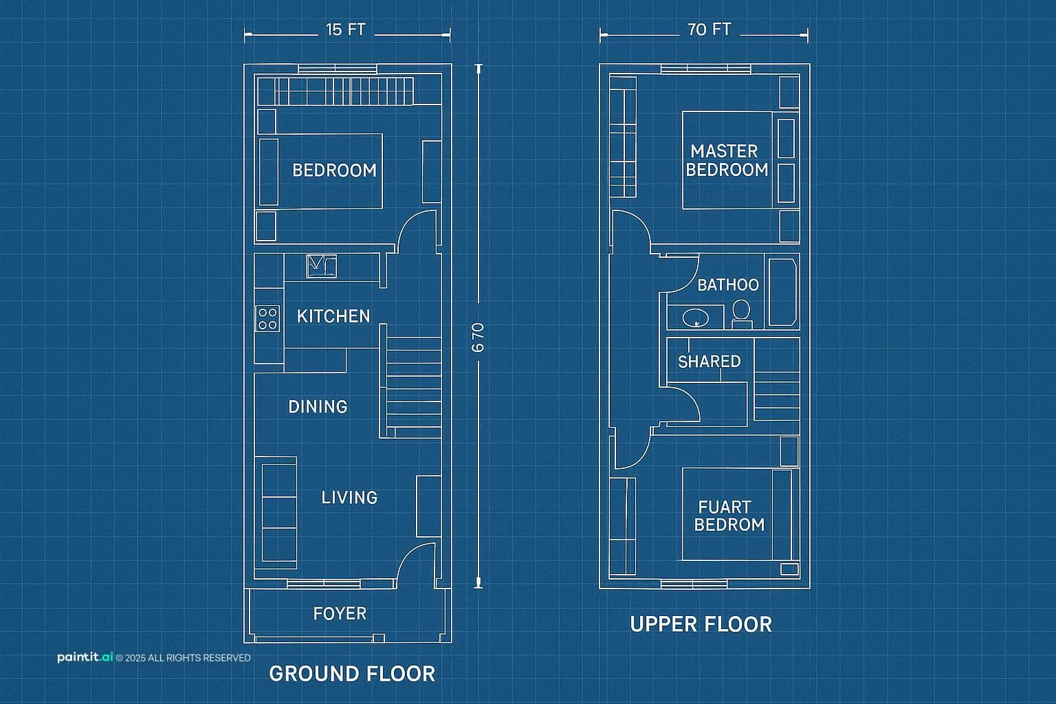 Efficient Narrow House Interior Design