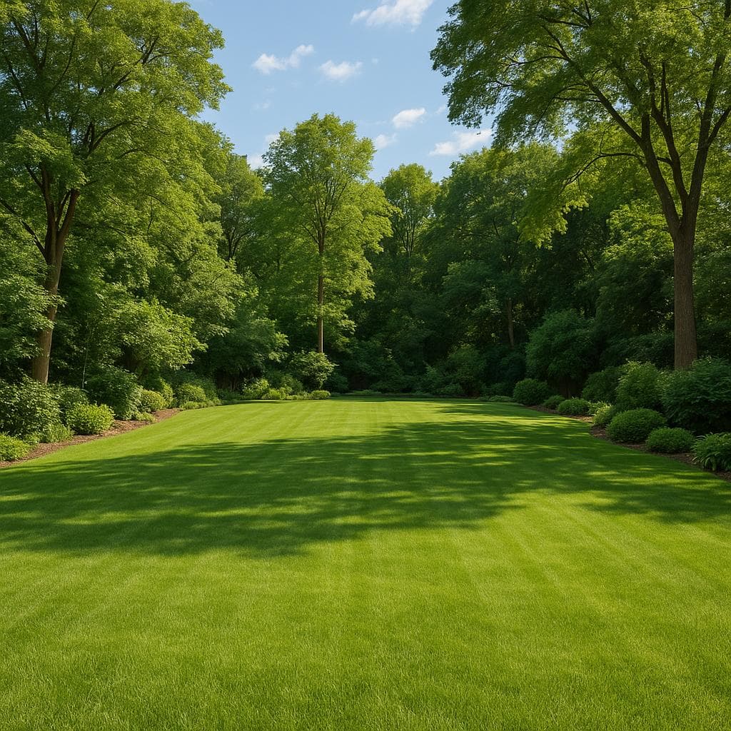Tranquil Backyard with Lush Grass