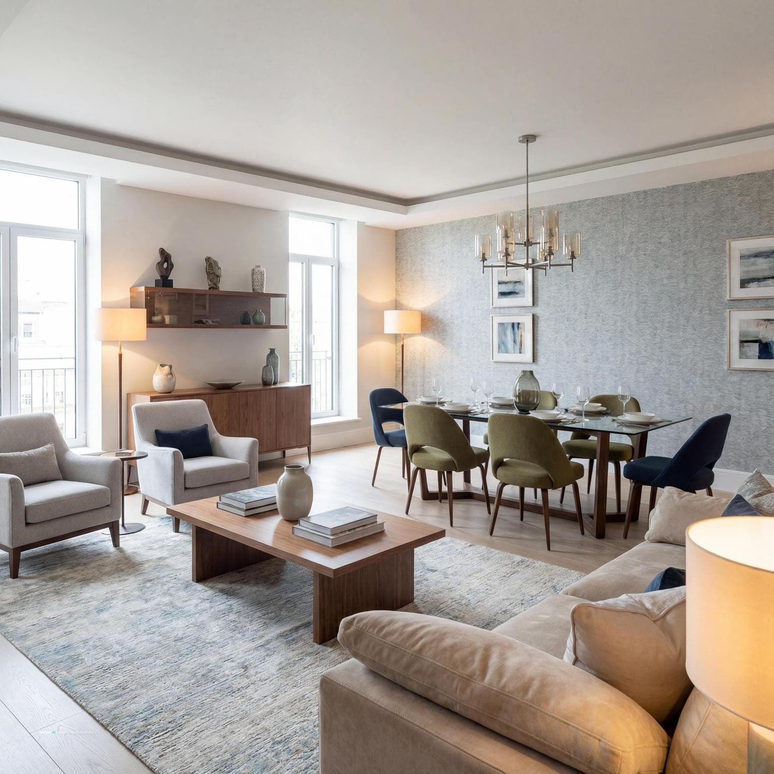 Stylish Modern Drawing-Cum-Dining Room Ideas
