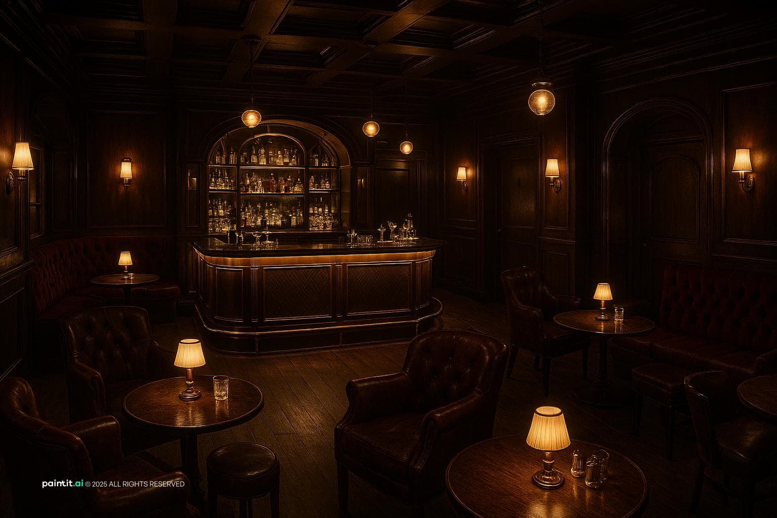 Elegant 1920s-Inspired Speakeasy Bar Design