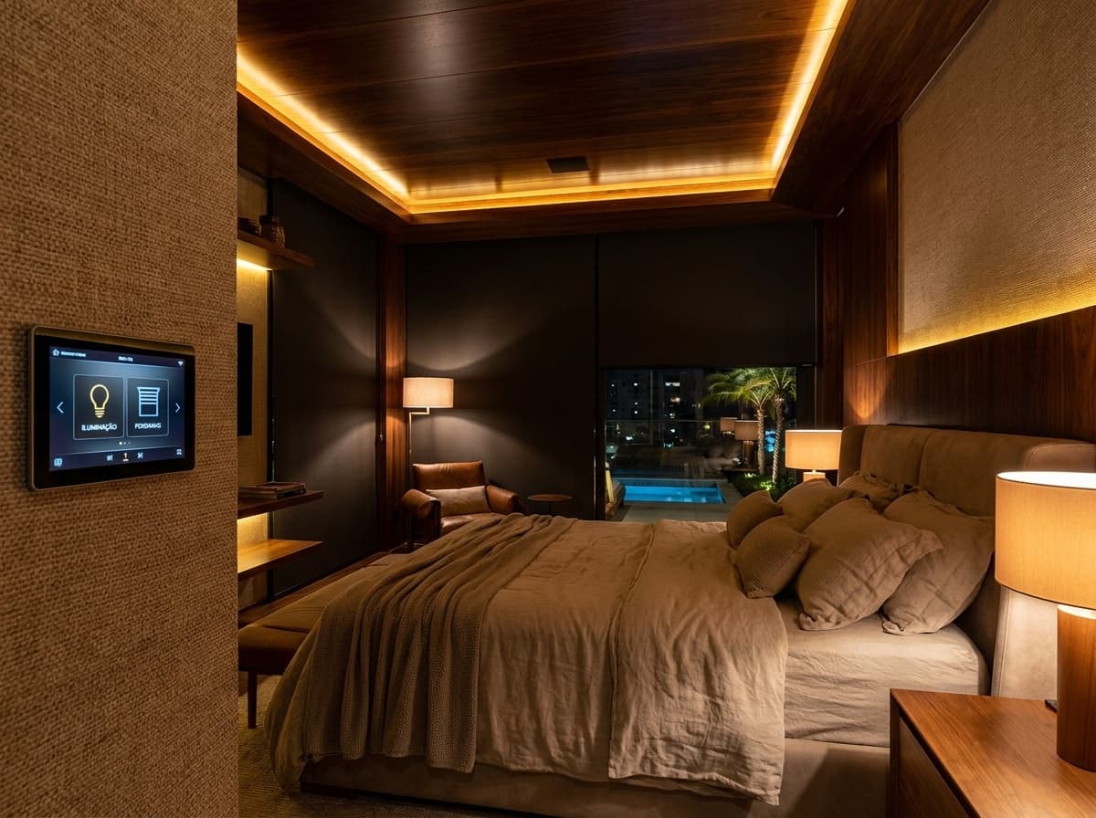 Elegant Master Bedroom Design at Night